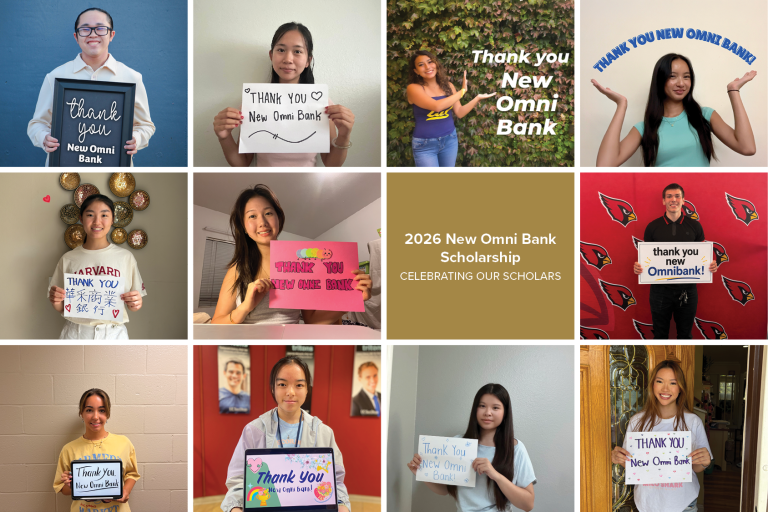 Graphic announcing the 15 recipients of the 2026 New Omni Bank Scholarship.